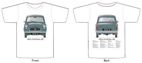 Ford Prefect 107E 1959-61 T-shirt Front & Back